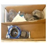Pallet of hardware, leg supports, adjustable column feet, cable