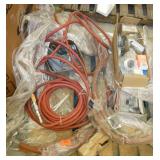 Pallet of hydraulic and air hoses and misc hardware