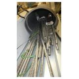 Lot of wire shelving posts and a single locker