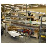 Wire shelving unit 24x72 and contents - emt, threaded rod, uni-strut