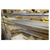 Wire shelving unit 24x72 and contents - emt, threaded rod, uni-strut