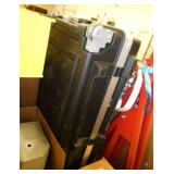 Gaylord pallet of items, rolling storage case 20x60, red lifts of some kind,