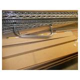 Group of wire shelving and 4 new boxes of posts and new box of two 48x18 shelves