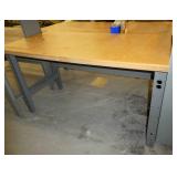 60x30 Workbench with wood top and steel legs, adjustable height