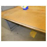 72x30 Workbench with wood top and steel legs, adjustable height