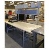 Workstation 8ft x 3 ft with storage shelves above