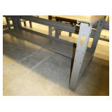 72x36 Workbench with wood top and steel legs, adjustable height with a top shelf