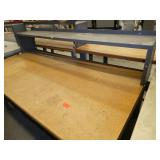 72x36 Workbench with wood top and steel legs, adjustable height with a top shelf