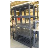 Three plastic storage shelves 36x17x75