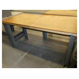 60x30 Workbench with wood top and steel legs, adjustable height