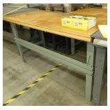 60x30 Workbench with wood top, steel legs, adjustable height