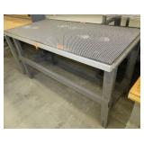 60x30 Workbench with wood laminate top, steel legs, adjustable height, wild mat on top
