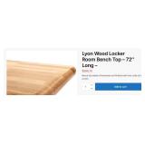 Two new in box hardwood locker bench tops 72 inches long x 9.5 wide