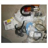 Lot of misc machine belts, clamp, Bimba cylinder, light, Go/No-Go