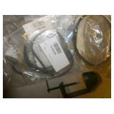Lot of misc machine belts, clamp, Bimba cylinder, light, Go/No-Go