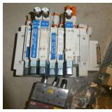 Lot of solenoid valves and misc parts including a Fluke input module