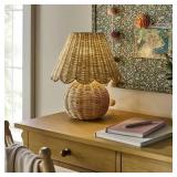 Table Lamp with Woven Base & Shade - Threshold