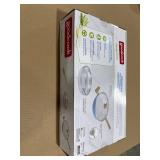 Good Cook Ceramic Pan with Lid 12" Blue/White