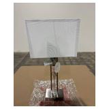 Window Pane Table Lamp with USB Nickel
