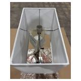 Window Pane Table Lamp with USB Nickel