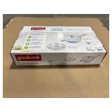 Good Cook Ceramic Pan with Lid 12" Blue/White