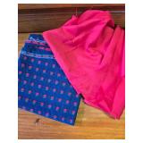 Blue and Red Fabric NOT COTTON