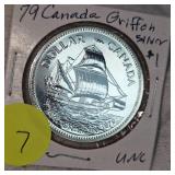 1979 Canada Silver Griffon $ UNC