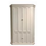 LBR2 - Corner White Painted Wooden Cabinet With Bifold Doors