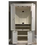LBR2 - Corner White Painted Wooden Cabinet With Bifold Doors