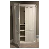 LBR2 - Corner White Painted Wooden Cabinet With Bifold Doors