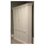 LBR2 - Corner White Painted Wooden Cabinet With Bifold Doors
