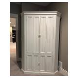 LBR2 - Corner White Painted Wooden Cabinet With Bifold Doors