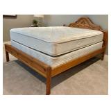 LBR2 - Vintage Carved Pine Queen Bed