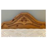 LBR2 - Vintage Carved Pine Queen Bed