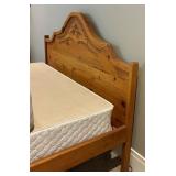 LBR2 - Vintage Carved Pine Queen Bed