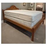 LBR2 - Vintage Carved Pine Queen Bed