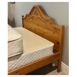 LBR2 - Vintage Carved Pine Queen Bed