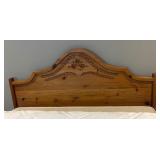 LBR2 - Vintage Carved Pine Queen Bed