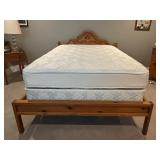 LBR2 - Vintage Carved Pine Queen Bed