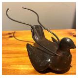 LBR2 - Carved Bird Sculpture With Wire Accents