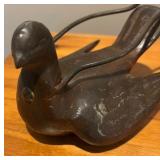 LBR2 - Carved Bird Sculpture With Wire Accents
