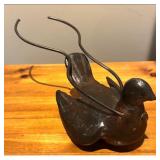 LBR2 - Carved Bird Sculpture With Wire Accents