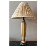 LLR - Wood Striped Table Lamp With Metal Base