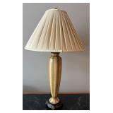 LLR - Wood Striped Table Lamp With Metal Base