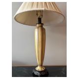 LLR - Wood Striped Table Lamp With Metal Base