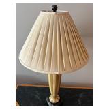 LLR - Wood Striped Table Lamp With Metal Base