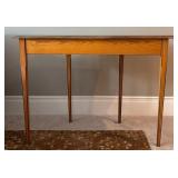 LLR - Vintage Fruitwood Accent Table With Faux Malachite Inset Top