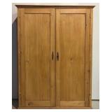 TR - Vintage Waxed Stripped Pine Armoire Cabinet