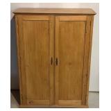 TR - Vintage Waxed Stripped Pine Armoire Cabinet