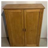 TR - Vintage Waxed Stripped Pine Armoire Cabinet